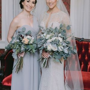 Bill Levkoff bridesmaid 👗 dress gray